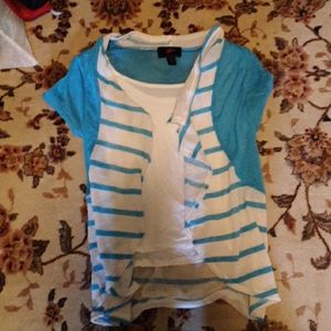 Girl's shirt with attached sweater